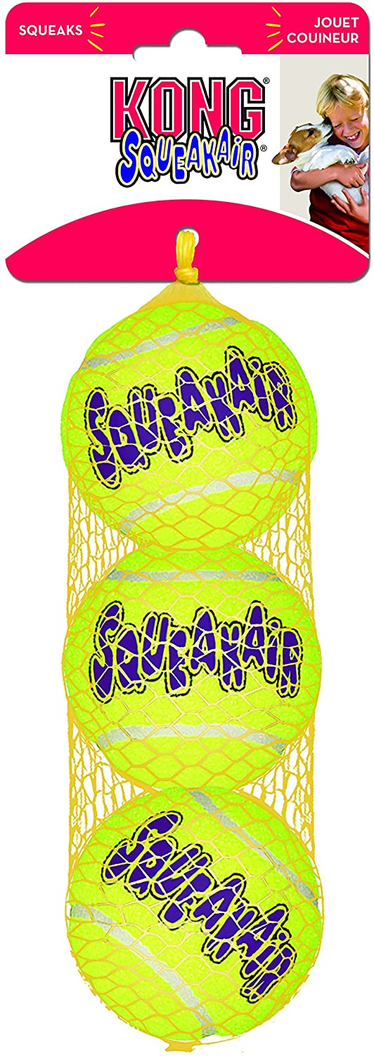  KONG - Squeakair Balls - Pelotas de tenis sonoras que respetan sus dientes - Raza mediana (3) 