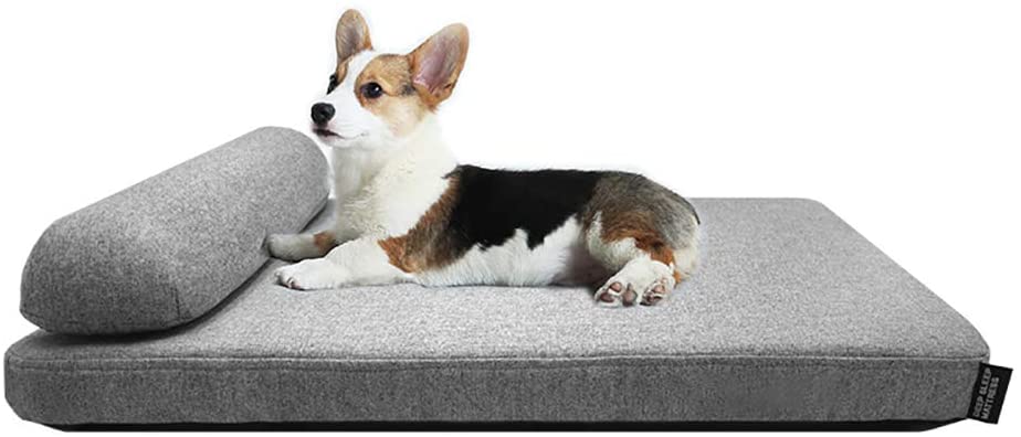  La cama de la espuma del perro de la memoria con el trazador de líneas impermeable y la cubierta desprendible facilita artritis del animal doméstico displasia de la cadera y dolor(90x70x16 grande cm) 