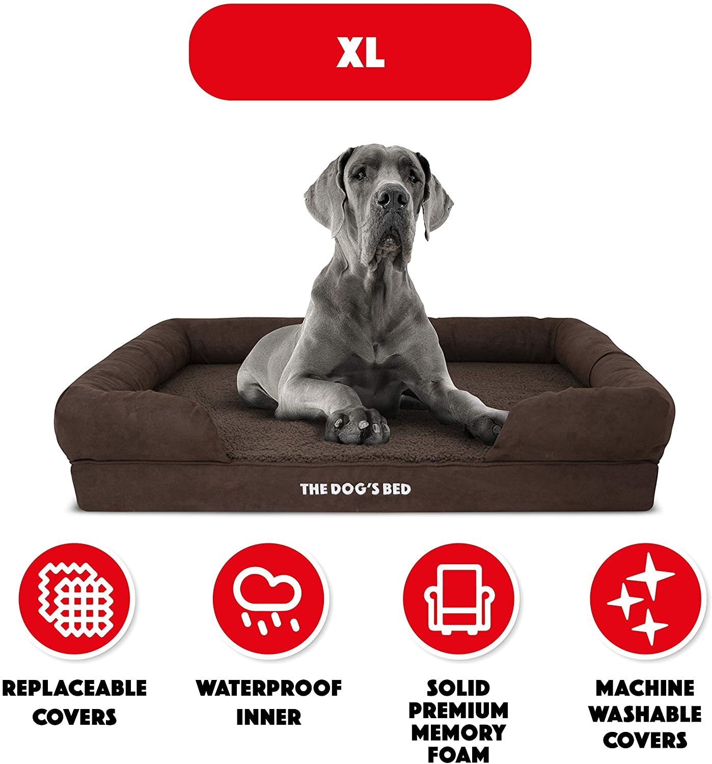  La Cama Del Perro, Premium ortopédica de espuma de memoria impermeable perro camas, 5 tamaños/7 colores 