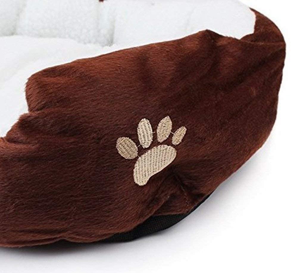  LAAT Cama para Mascotas Cama de Perro Cama de Dormir para Gatos Cama de Perro de Forma Redonda - Marrón 