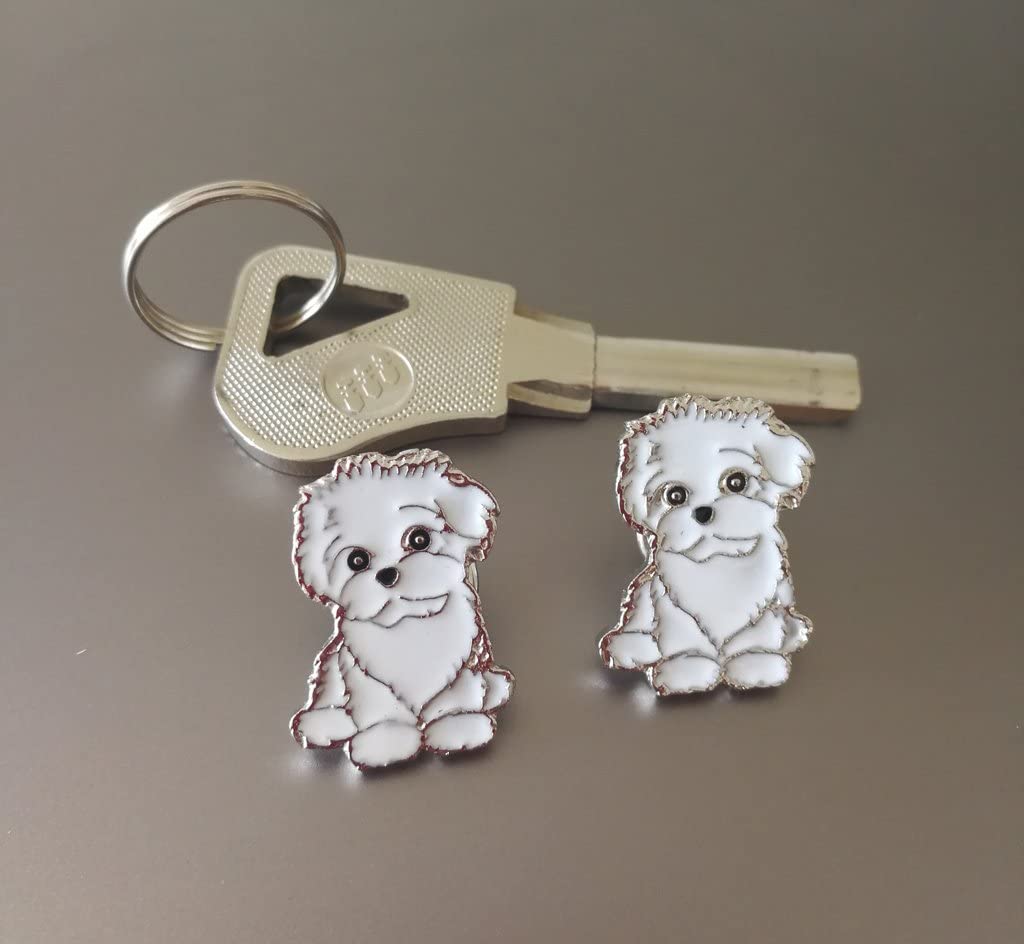  Lovely Pug DogBbearT® - Broche para perro, diseño de perro con texto en inglés Corsage Metal Pin Badge Dog ID Tags Christmas Birthday Gift 2PCS 
