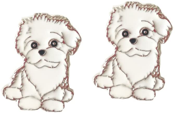  Lovely Pug DogBbearT® - Broche para perro, diseño de perro con texto en inglés Corsage Metal Pin Badge Dog ID Tags Christmas Birthday Gift 2PCS 