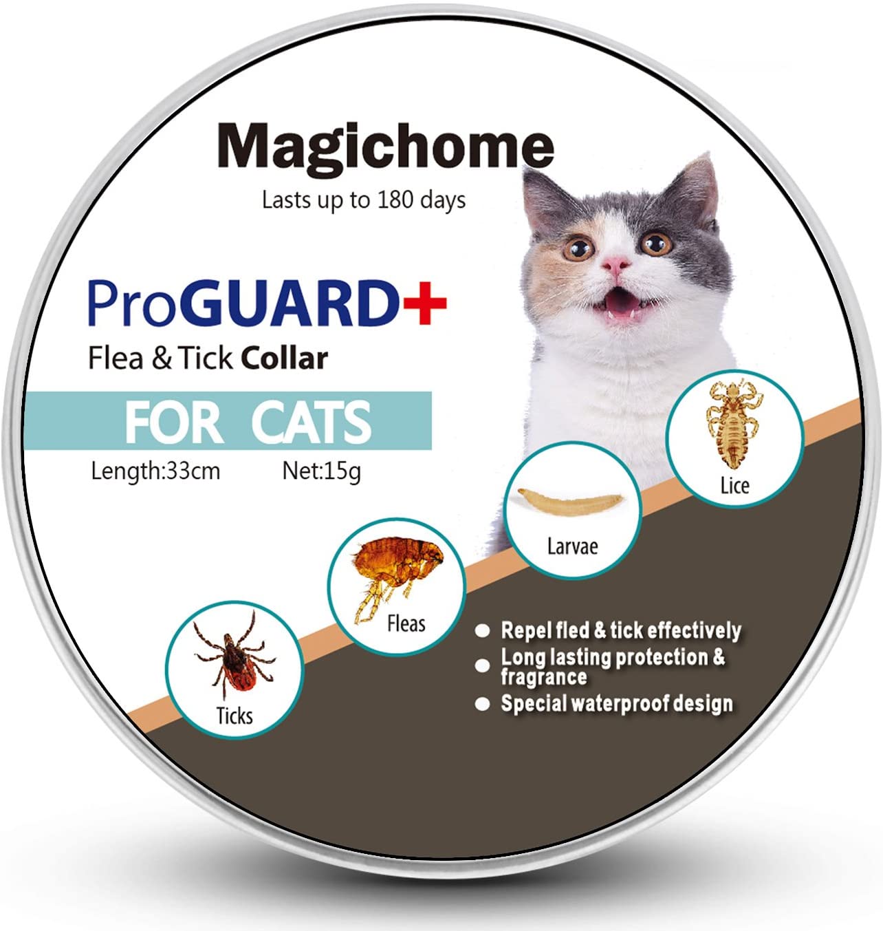  Magichome Collar Antiparasitario para Gatos contra Pulgas, Garrapatas y Mosquitos … 