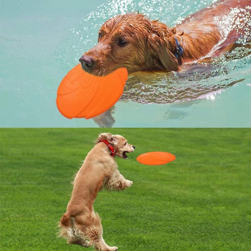  Markc Frisbee perro verde grande del flotador Perro del disco de vuelo indestructible de goma for perros juguetes no tóxicos discos voladores Perro del disco de vuelo del juguete de la tierra y el agu 