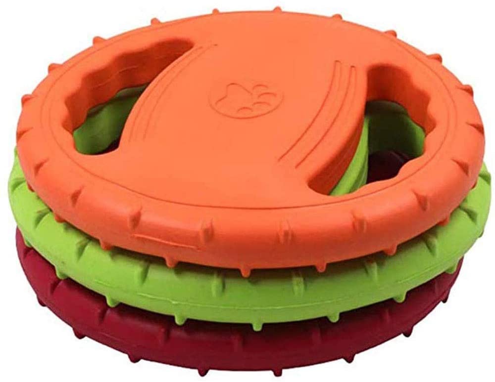  Markc Indestructible chillona y Flotante Perro del Disco de Vuelo for el Entrenamiento al Aire Libre y reproducción no tóxico Goma Frisbee for Perros pequeños (Color : Orange) 