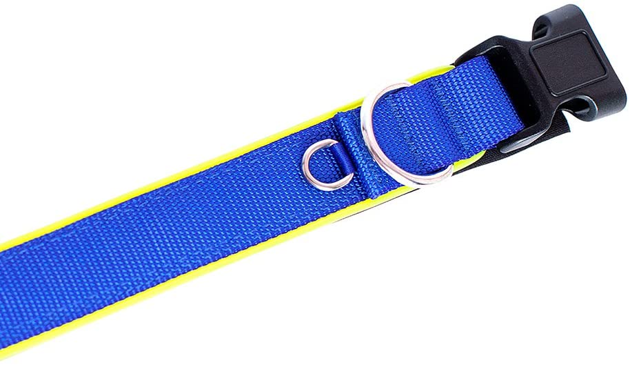  Moonpet Collar para perro de nailon acolchado y suave interior de neopreno, con velcro ajustable y reborde de plástico reflectante 