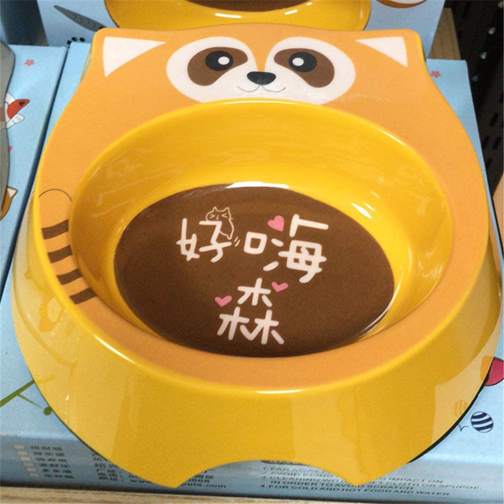  MYYXGS Tazón de Fuente de Dibujos Animados de un tazón japonés Doble tazón de Comida Gato y Perro tazón Adecuado para Gatos y Perros pequeños tazón Gato Conejo hámster Salud Ambiental 