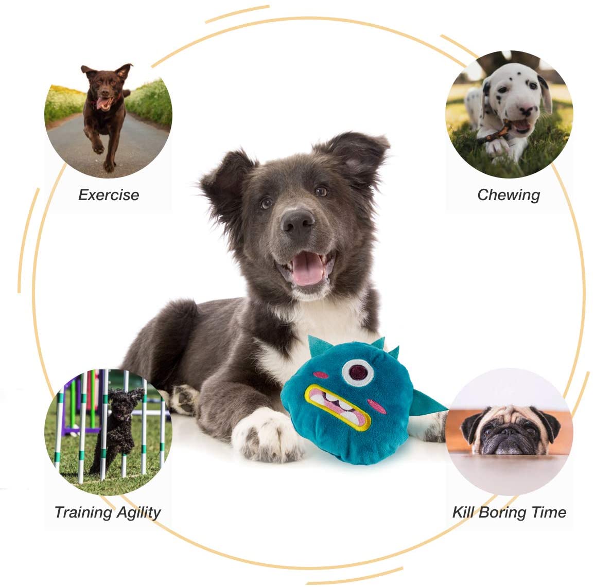  Namsan Juguete Interactivo para Perro de Felpa chirriante Juguete de batería para Perros pequeños y medianos 