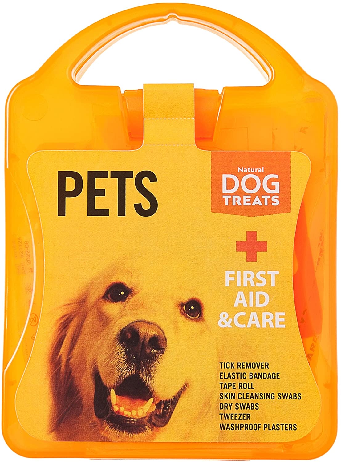  Natural Dog Treats Premium Botiquín de Primeros Auxilios para Perros y Gatos, Extractores de Garrapatas, Toallitas, Vendajes 