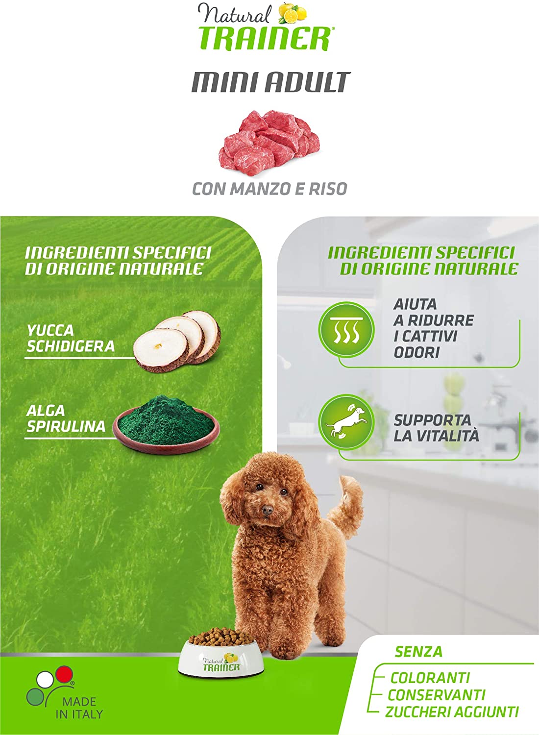  Natural Trainer Adult Small & Toy pienso para perros con ternera 
