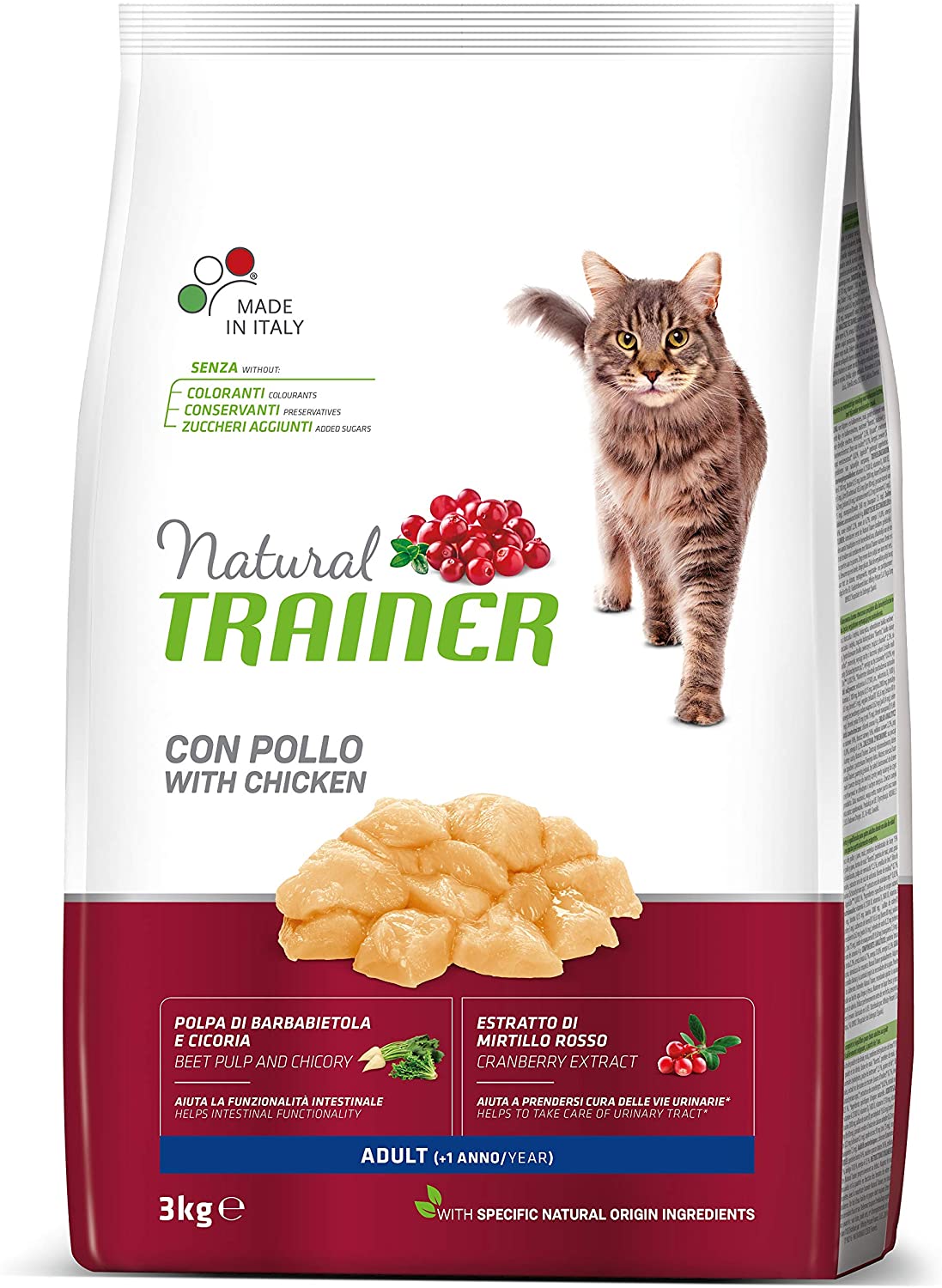  Natural Trainer Trainer Natural con Pollo Fresco 3 kg-mangimi Cubos para Gatos Comida, única 