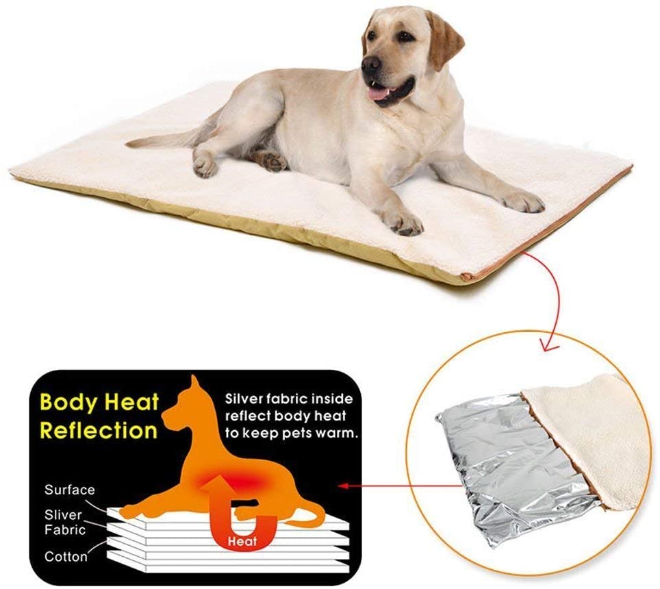  OneBarleycorn – Manta térmica para Gatos Perros,Alfombra de Cama para Mascotas Auto calefacción sin Electricidad y baterías 
