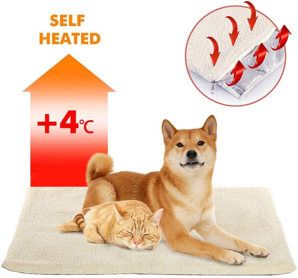  OneBarleycorn – Manta térmica para Gatos Perros,Alfombra de Cama para Mascotas Auto calefacción sin Electricidad y baterías 