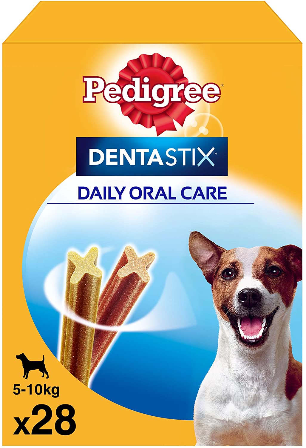  Pedigree Pack de 28 Dentastix de uso diario para la limpieza dental de perros pequeños (Pack de 4) 