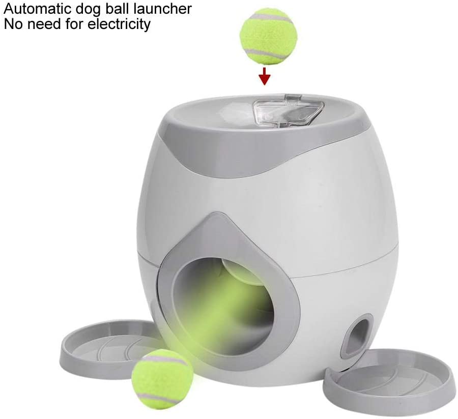  Perros Lanzadores de Bolas interactivos Mascota automática Máquina de lanzar Tenis Divertido Dispensador de Alimentos Juego de recompensa Comedero Lento Iniciador con Placa removible 