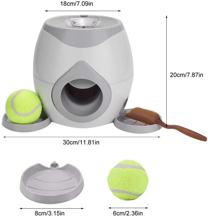  Perros Lanzadores de Bolas interactivos Mascota automática Máquina de lanzar Tenis Divertido Dispensador de Alimentos Juego de recompensa Comedero Lento Iniciador con Placa removible 