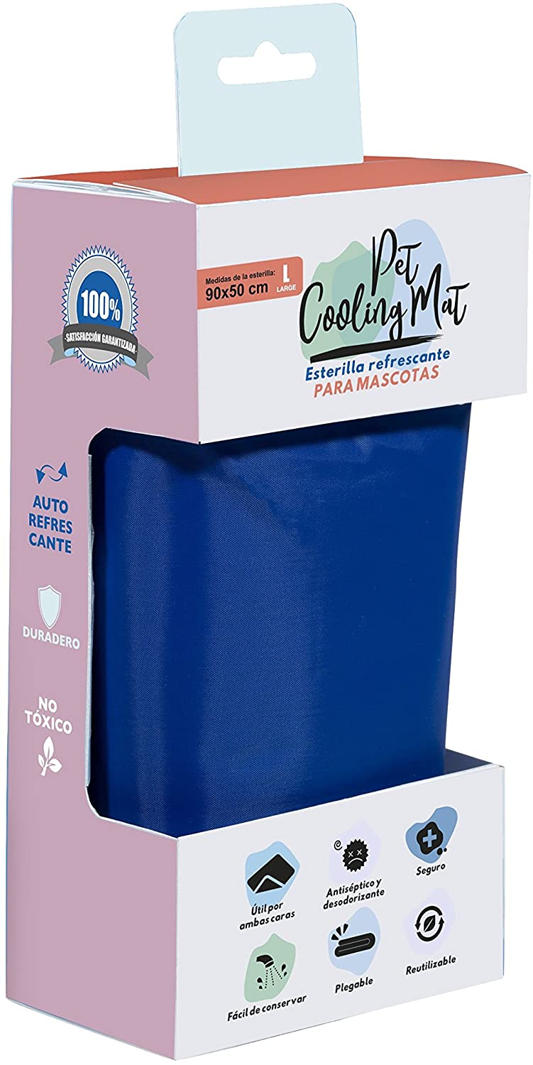  Pet Cooling Mat DA9-1016 Esterilla Refrescante Azul, Large, 90 x 50 Cm, Un tamaño 