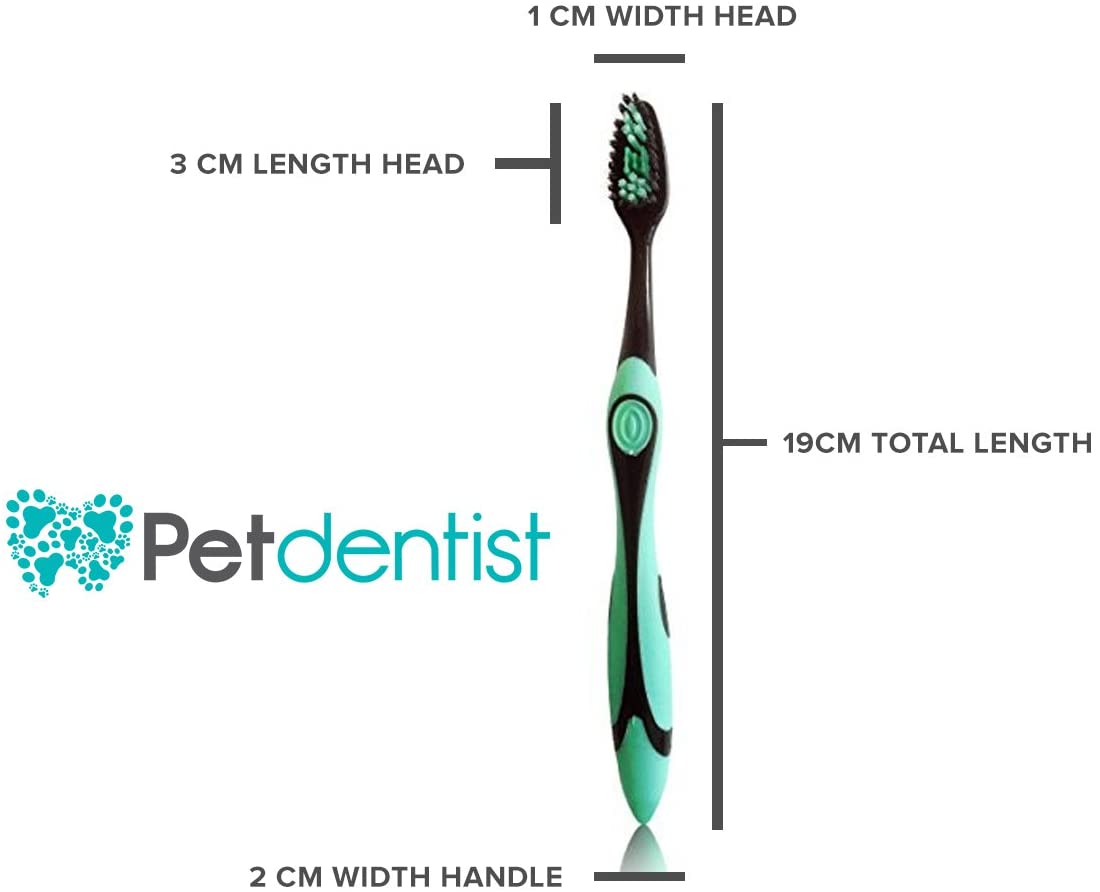  Petdentist - Cepillo de dientes de mascota de bambú para perros y gatos - Cerdas extra suaves, Cuidado dental para perros pequeños, medianos y grandes 