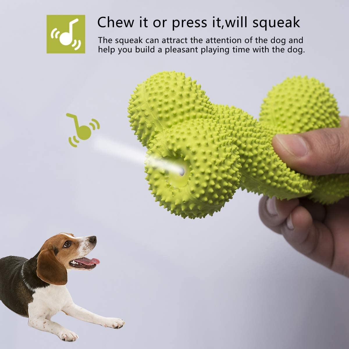  Petper Cw-0094EU - Juguete con sonido de látex para perros con forma de hueso espinoso, juguete interactivo para jugar y entrenar 