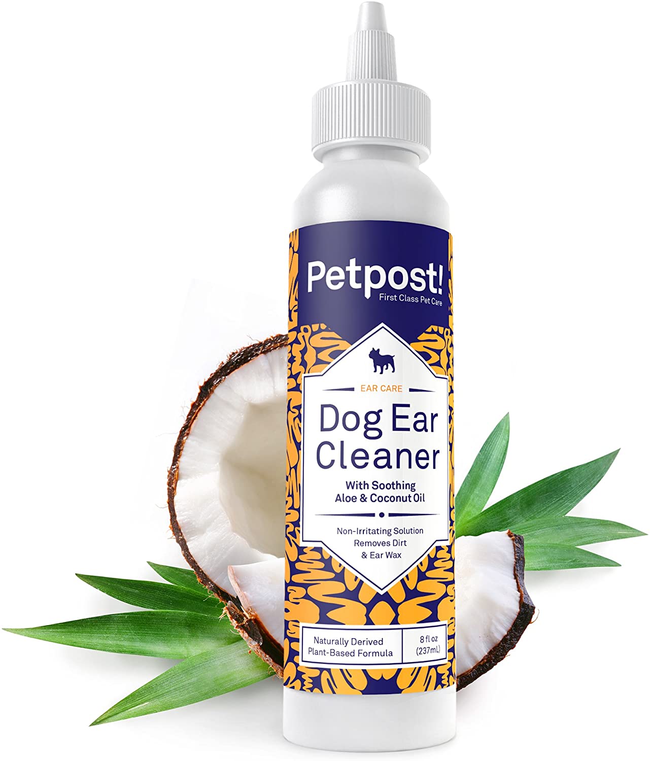  Petpost | Limpiador de Oídos de Perros – Solución de Aceite de Coco Natural – El Mejor Tratamiento para Garrapatas de Oído de Perro e Infecciones – Libre de Alcohol e Irritantes – 8 Oz. 