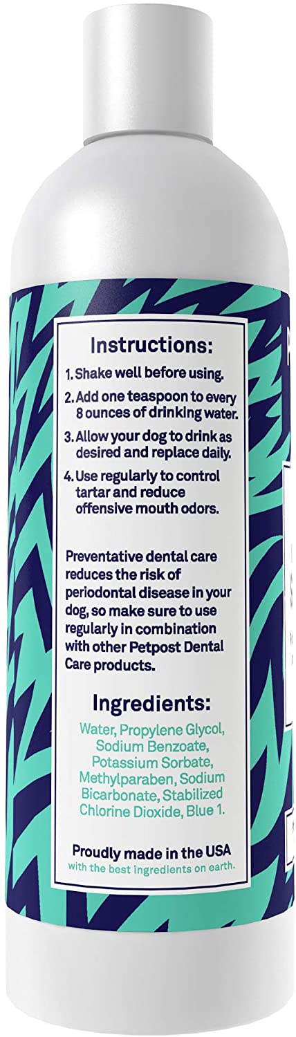  Petpost | Solución Dental para Perros - Aditivo De Agua Que Mata El Mal Aliento - Plaquetas Y Caries Dental - Solución De Limpieza Natural para Los Dientes 