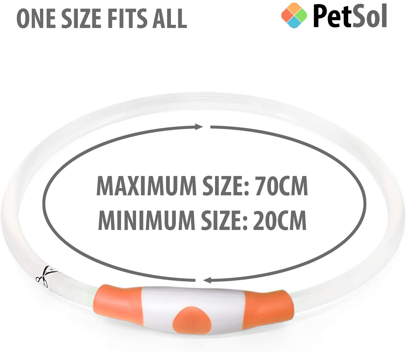  PetSol Collar de Seguridad LED Recargable Ultra Brillante para su Mascota (batería de Litio Recargable) Mayor Visibilidad y Seguridad Azul 