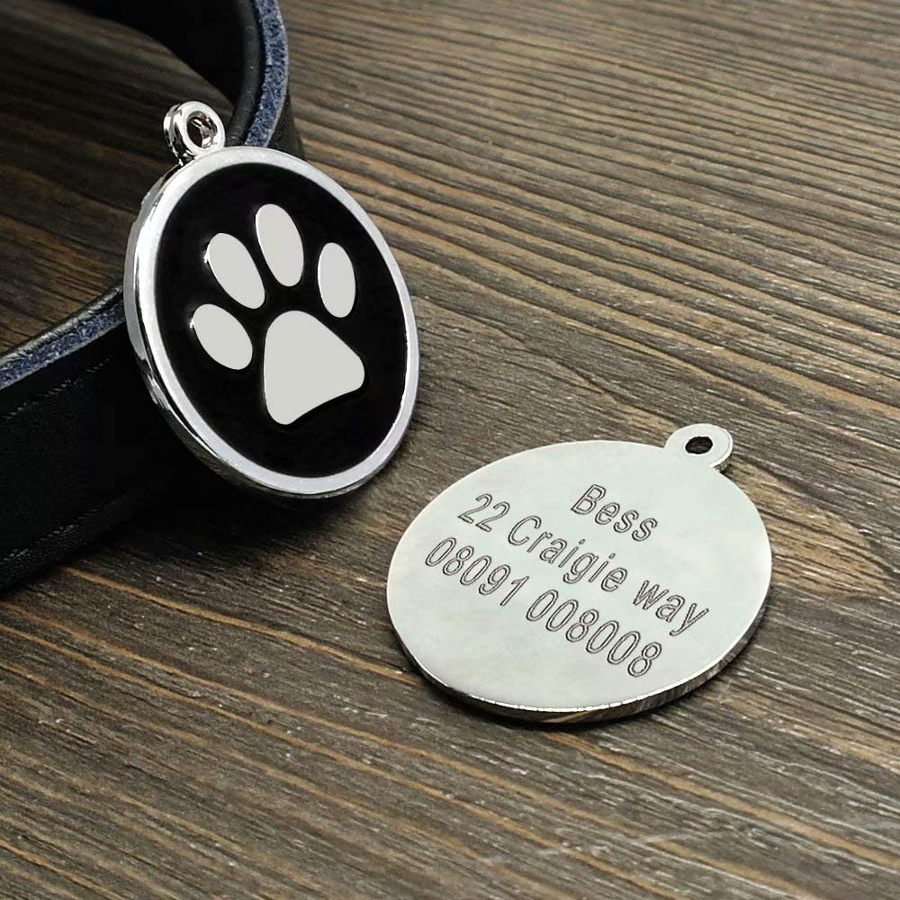  Placa de identidad Berry para perros y gatos con grabado personalizado 