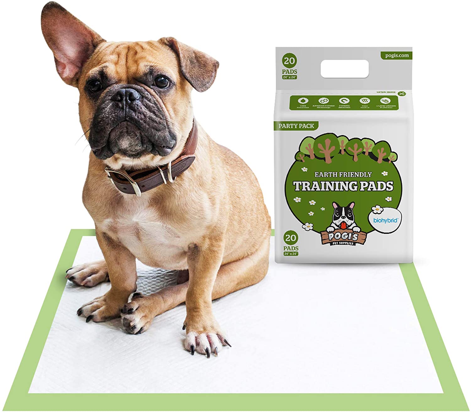  Pogi's Training Pads - 20 Toallitas de Entrenamiento para Perros, Ecológicas, Grandes, Super-absorbentes 