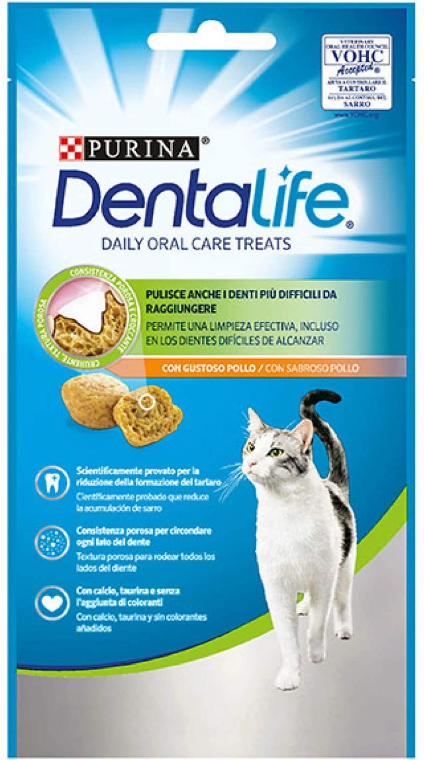  Purina DentaLife Snack Dental para Gato con Sabor a Pollo 8 x 40 g - 1 Pack 