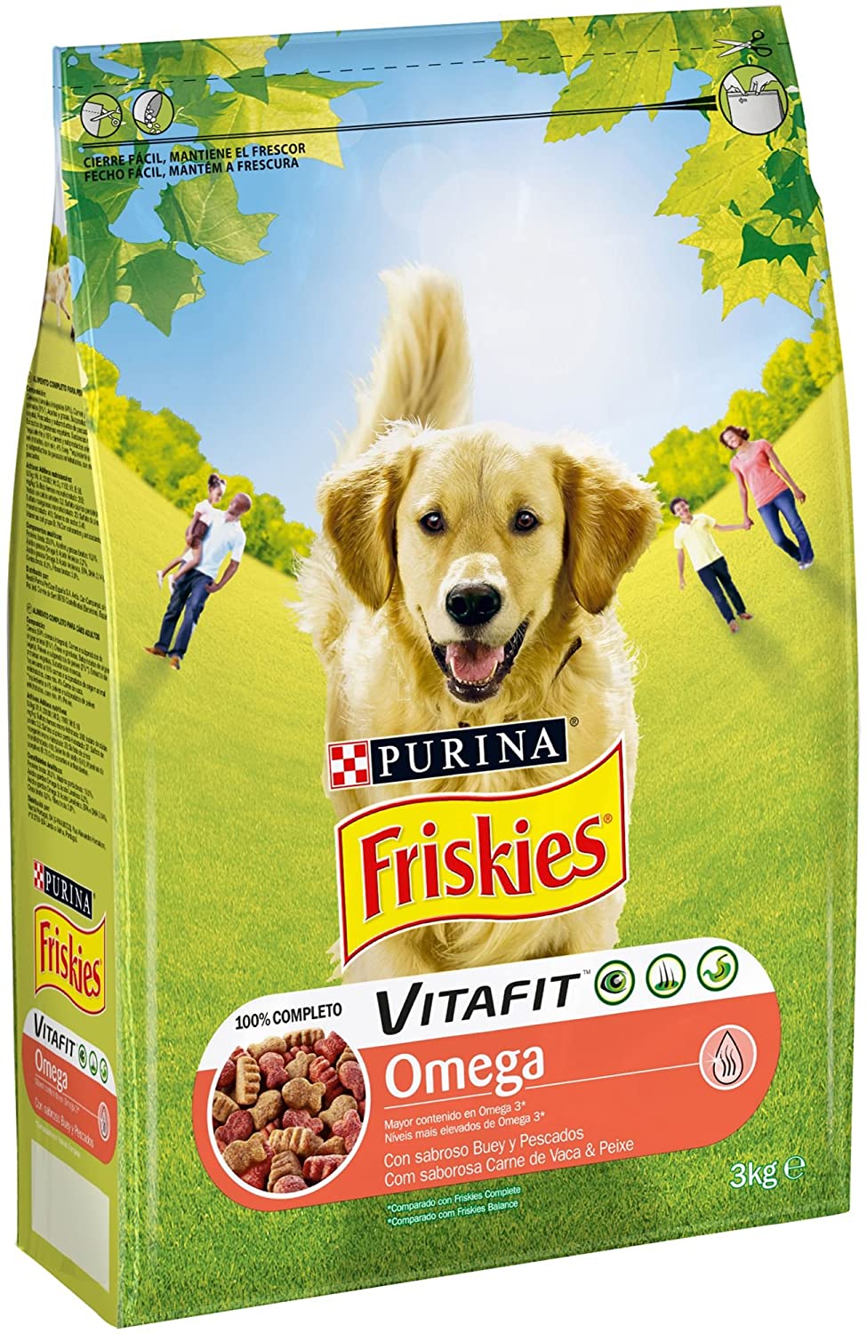  Purina Friskies Vitafit Omega Pienso para Perro Adulto Buey y Pescado 4 x 3 Kg 