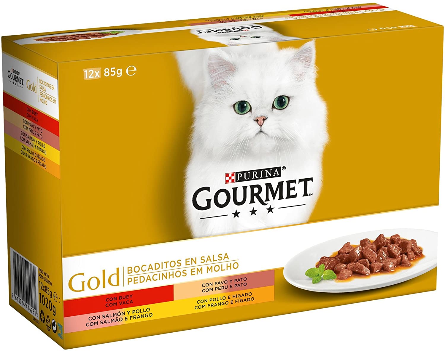  Purina Gourmet Gold Bocaditos en Salsa comida para gatos en latas 8 x [12 x 85 g] 