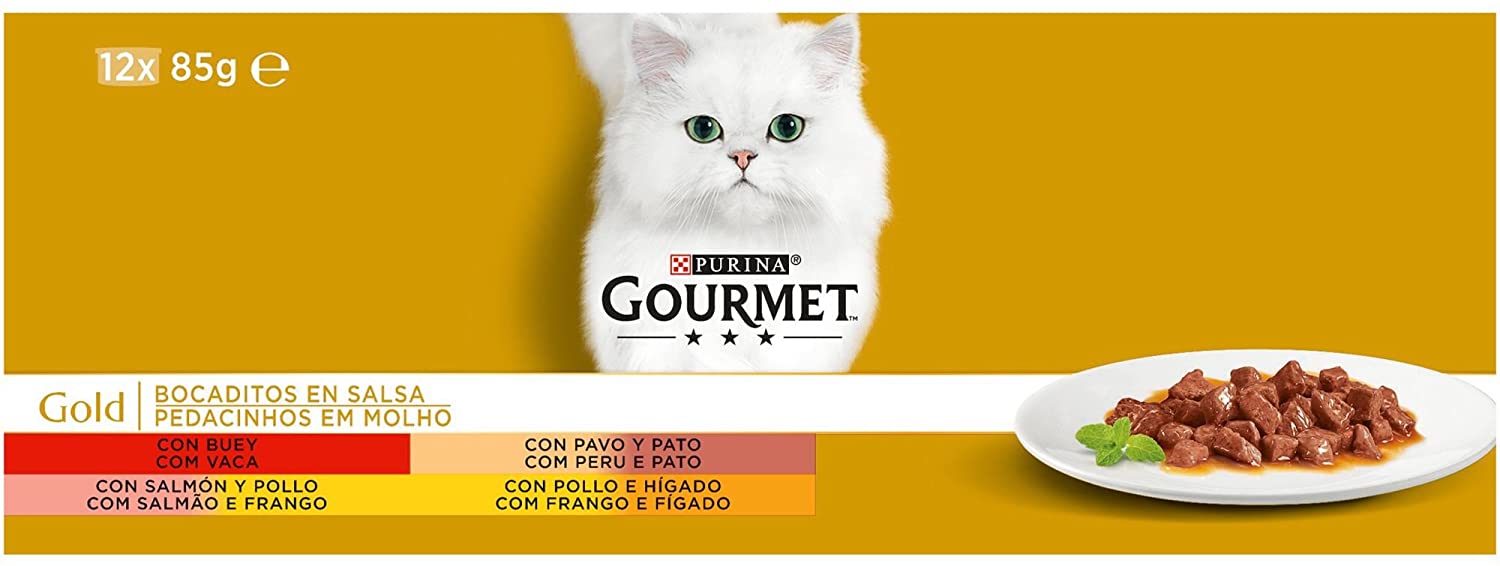  Purina Gourmet Gold Bocaditos en Salsa comida para gatos en latas 8 x [12 x 85 g] 