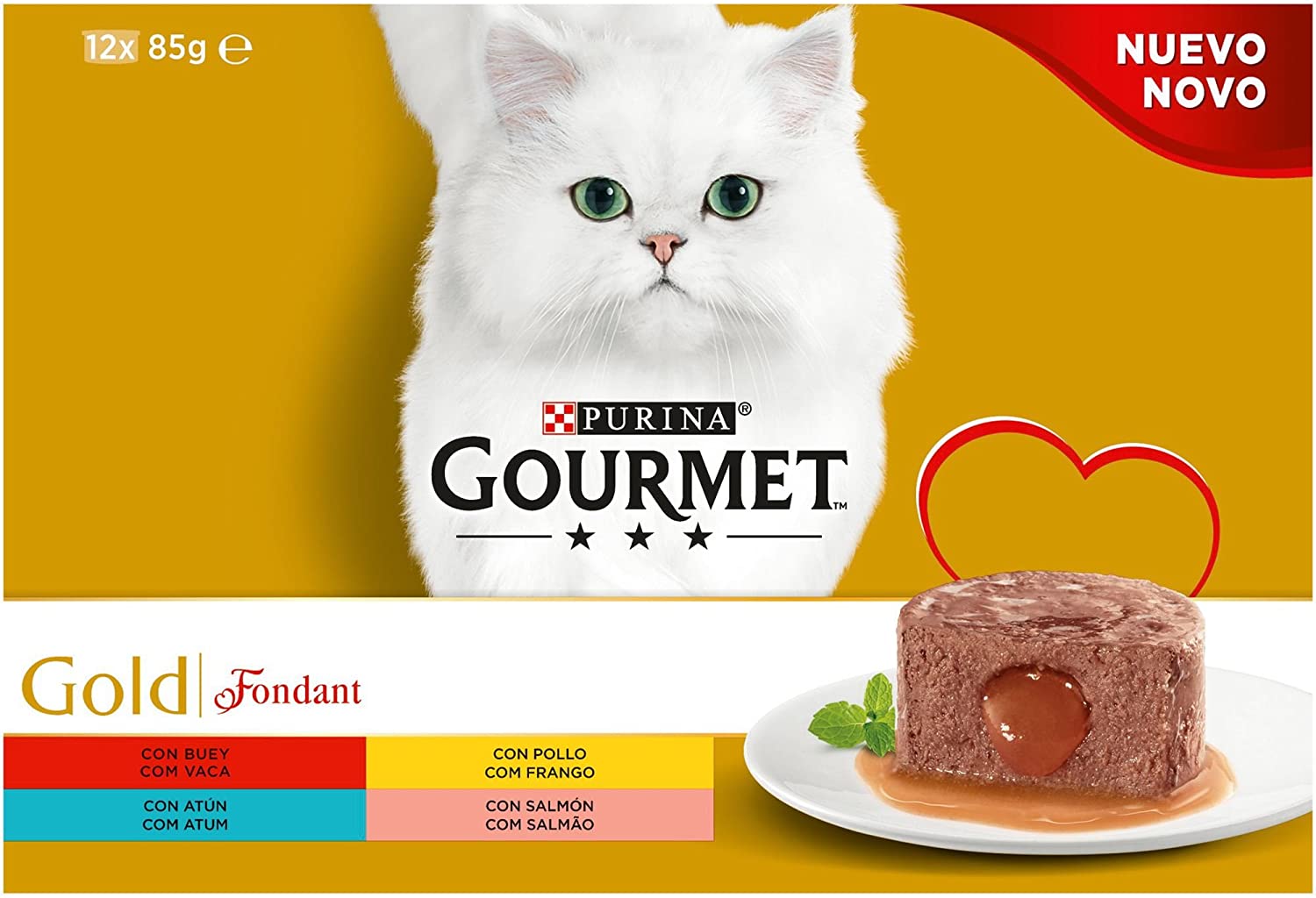  Purina Gourmet Gold Fondant comida para gatos Surtido sabores 8 x [12 x 85 g] 