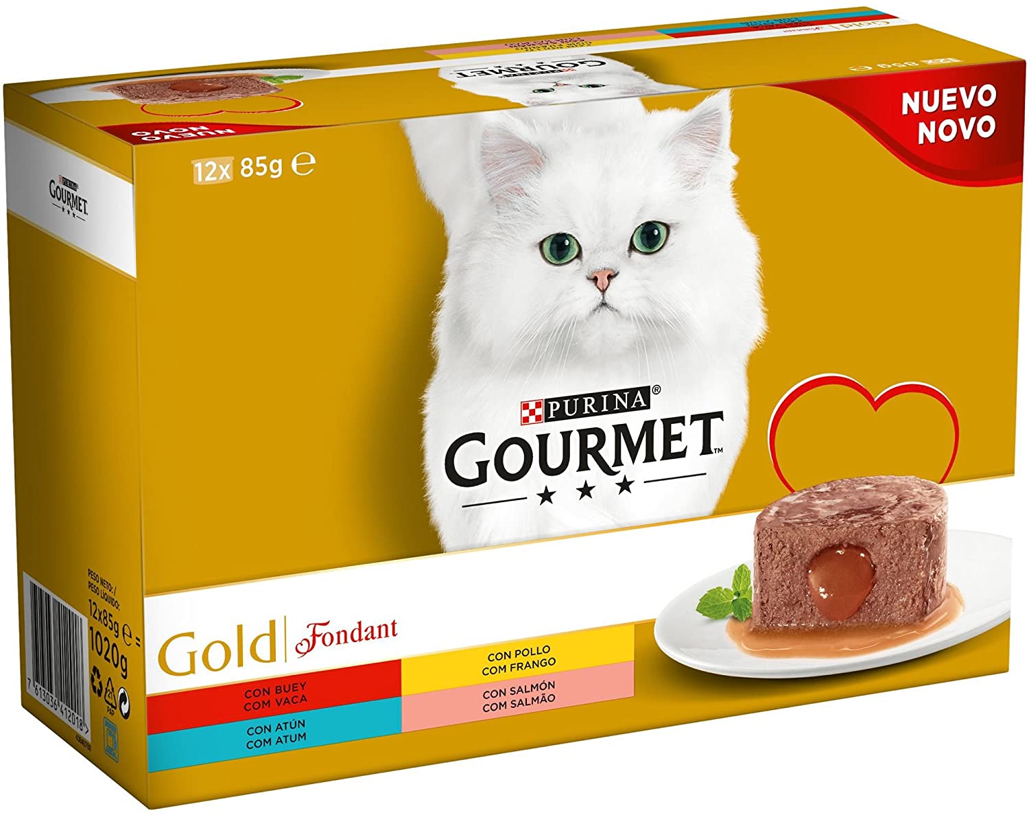  Purina Gourmet Gold Fondant comida para gatos Surtido sabores 8 x [12 x 85 g] 
