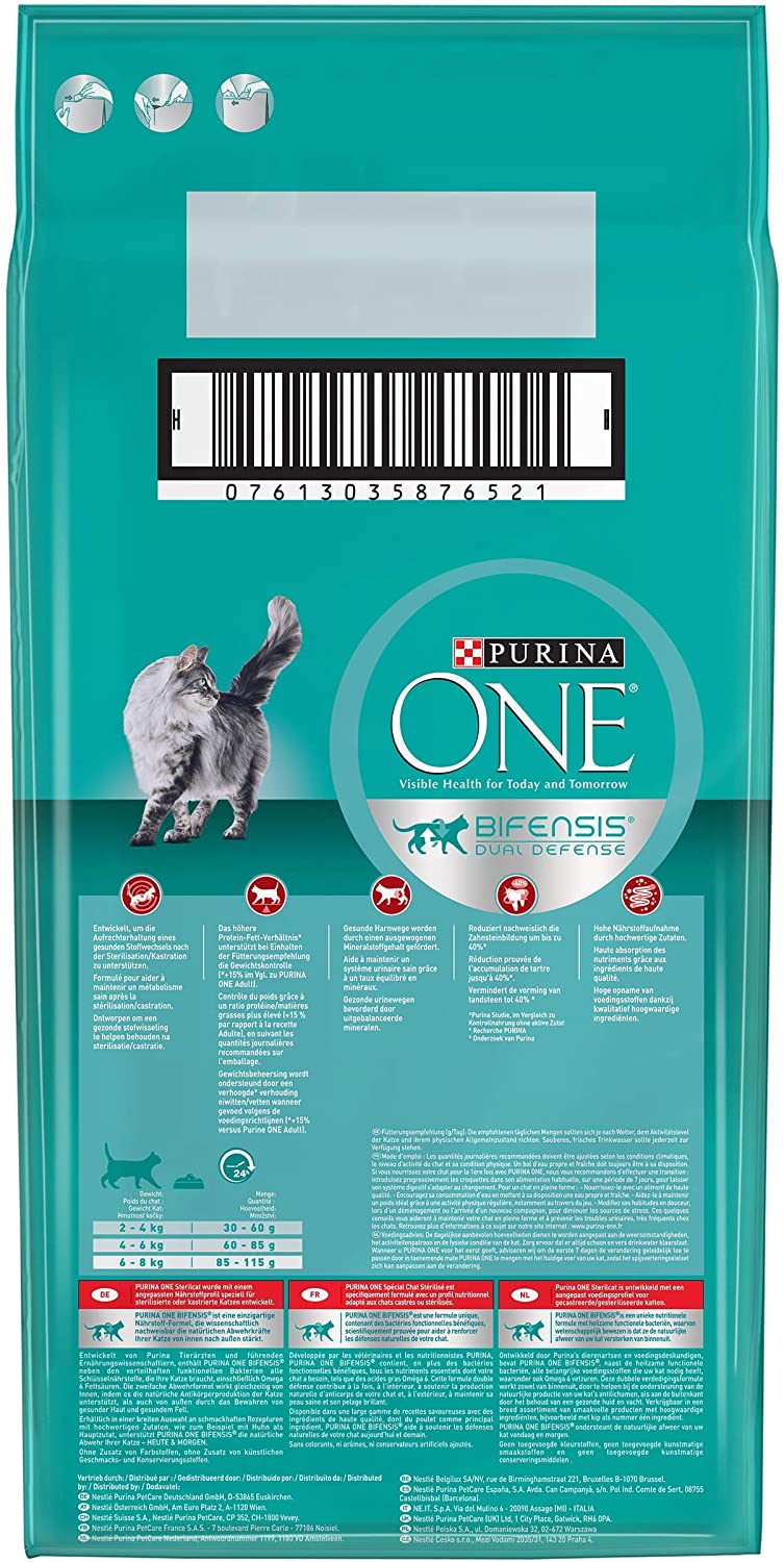  PURINA ONE - Bifensis esterilizados, con Pollo y Trigo 6 Kg 