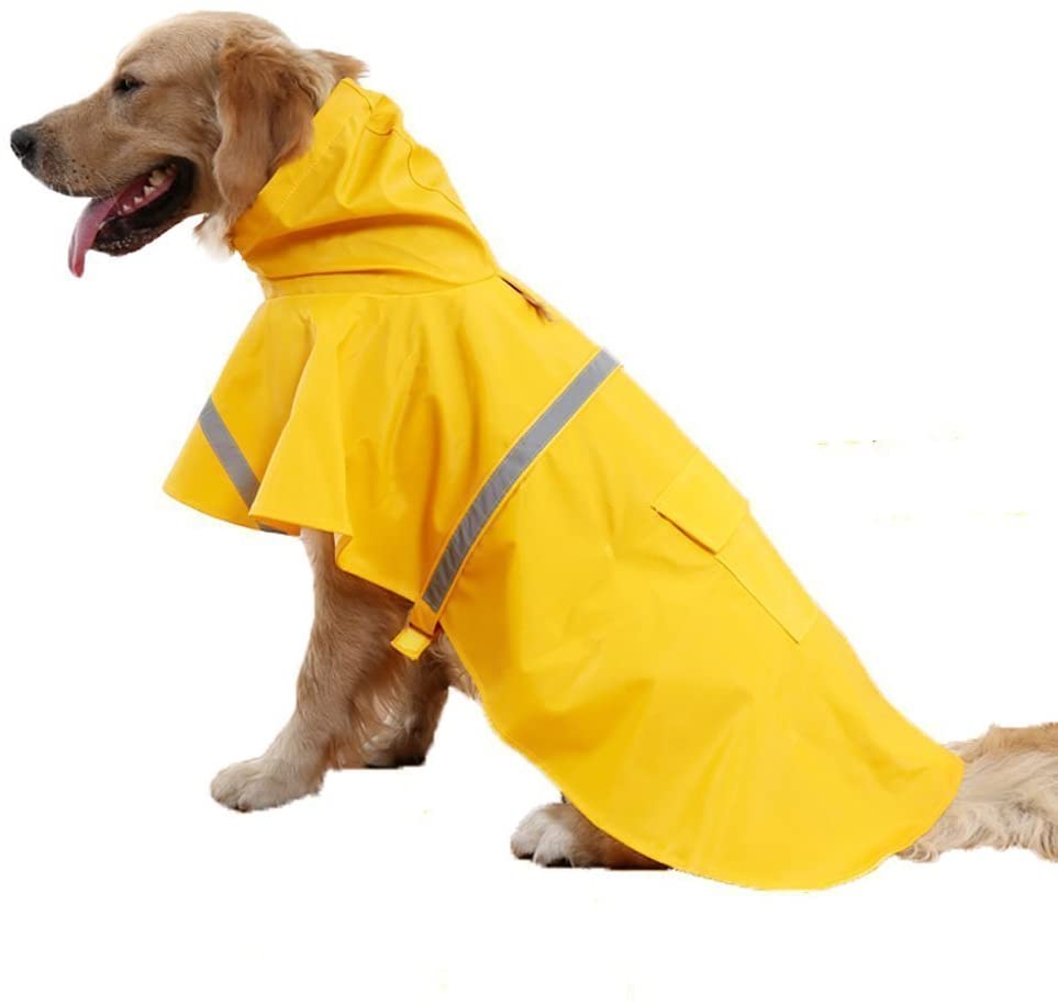  Rantow Amarillo Ajustable Impermeable Perro de Perro Chaqueta de Seguridad con Tiras Protectoras Reflectantes para Perro pequeño/Medio/Grande, como Husky, Teddy, Samoyed (S/M: Length(35-40cm)) 