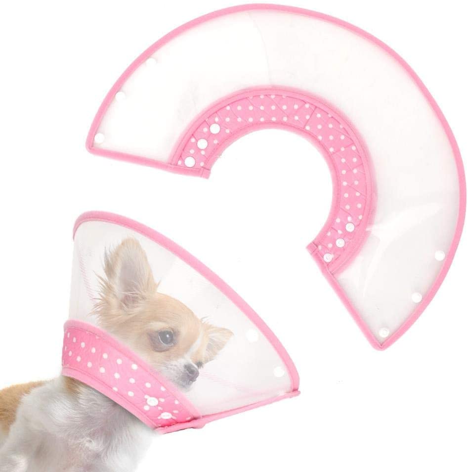  Recuperación de Mascotas E-Collar Mascota Rosa Protectora Herida Cuello Protector Cuello de Perro Cono Recuperación Cono Collar de Cono para Mascota Gato Perro(S) 