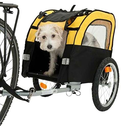  Remolque plegable con transportín para llevar en bicicleta perros de hasta 25 kg, ligero y con buena ventilación, para disfrutar de excursiones con tu mascota 