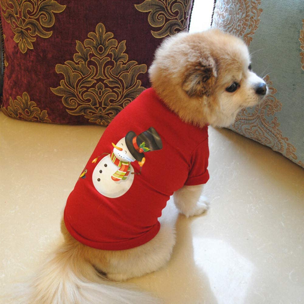  Ropa de Navidad Perro YEZIA Ropa Disfraz Navidad Camiseta para Pequeño Chihuahua Yorkshire Mascota Cachorros Prendas de Navidad para Perros 