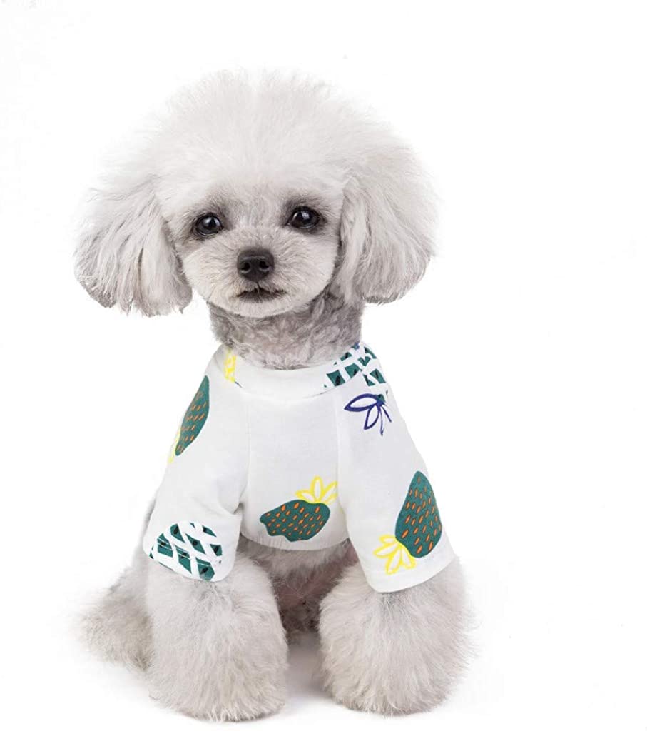  Ropa de Verano para Mascotas, Camiseta de Estampados de PiñA, Lindo Vestido para Perro y Gato, Vestido Princesa, para Pequeños y Medianos Yorkshire Chihuahua 
