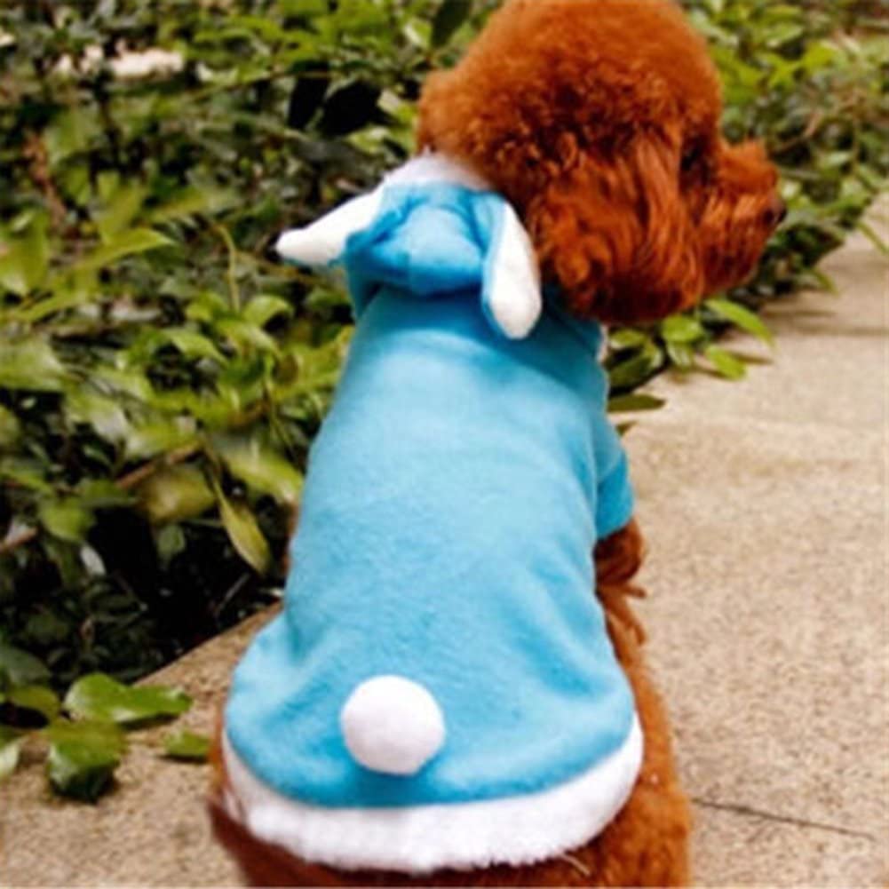  Ropa del traje del perrito del otoño y del invierno,AZX,Perro Gato Sudaderas Invierno De Terciopelo De Conejo Ropa Para Mascotas (XS, Azul) 