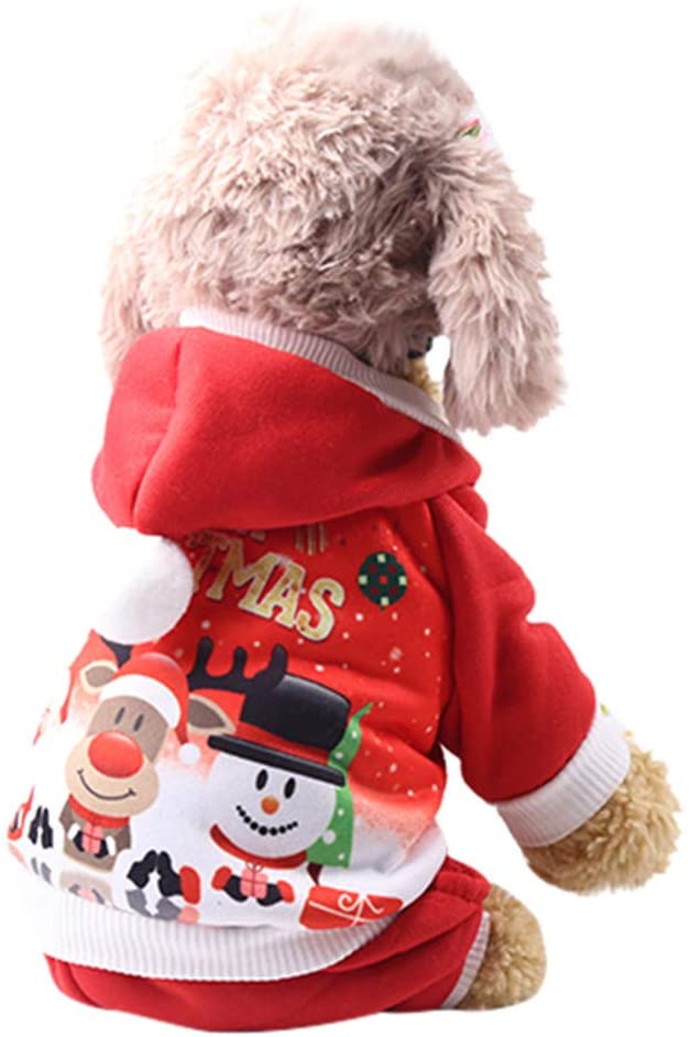  Ropa Disfraz Navidad Perro YEZIA Ropa Mascotas Sudaderas con Capucha para Cachorros Chihuahua Yorkshire Sudadera con Capucha para Perros Prendas Navidad Fiestas 