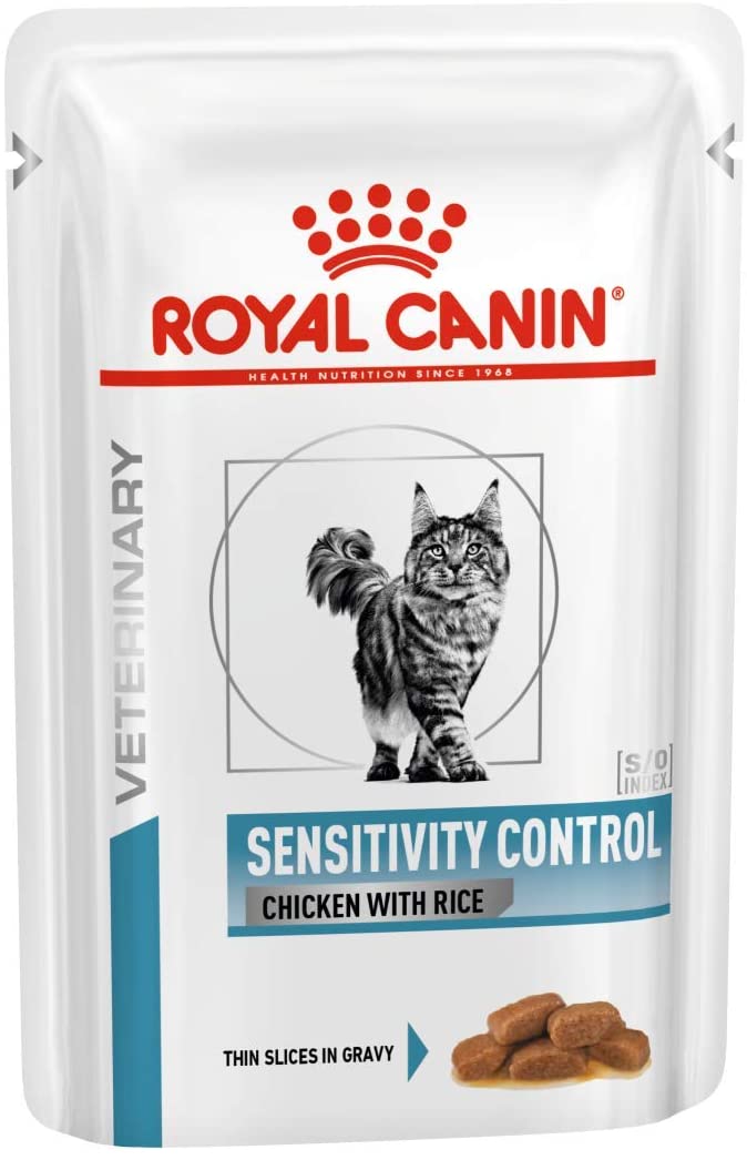  ROYAL CANIN Cat Sensitivity Control Chicken & Rice Comida para Gatos - Paquete de 12 x 100 gr - Total: 1200 gr 