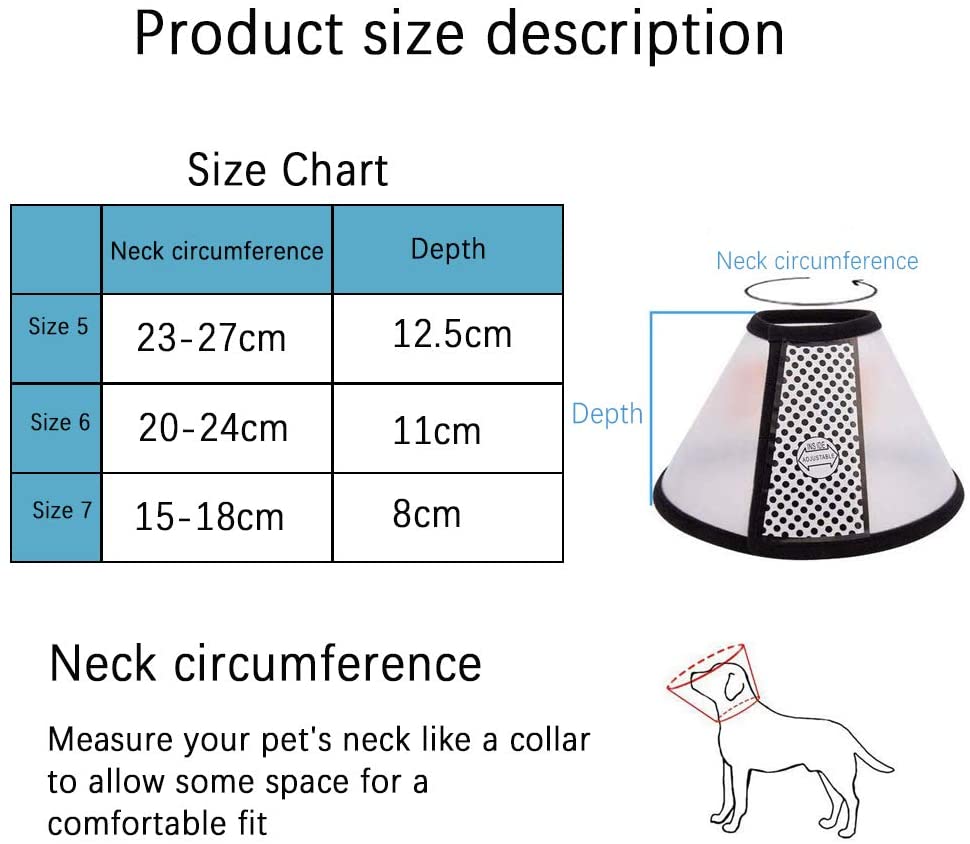  SenPuSi Collar para Mascotas Mascotas Plástico Cuello elisabetánico Cuello Protector Cono de plástico Protección Especial para Gatos Pequeños Perros y Conejos 