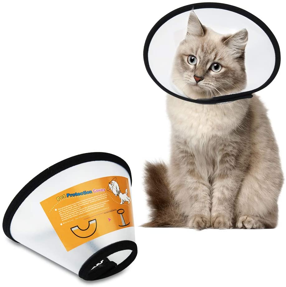  SenPuSi Collar para Mascotas Mascotas Plástico Cuello elisabetánico Cuello Protector Cono de plástico Protección Especial para Gatos Pequeños Perros y Conejos 