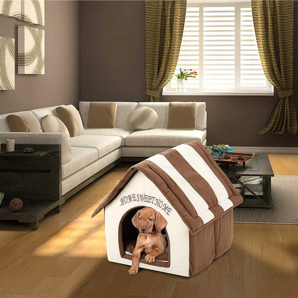  STRIR 2 en 1 Cómodo Casa para Mascotas y Sofá, Interiores y Exteriores Portátil Plegable de Cama para Perro/Cama para Gato (Multicolor) 