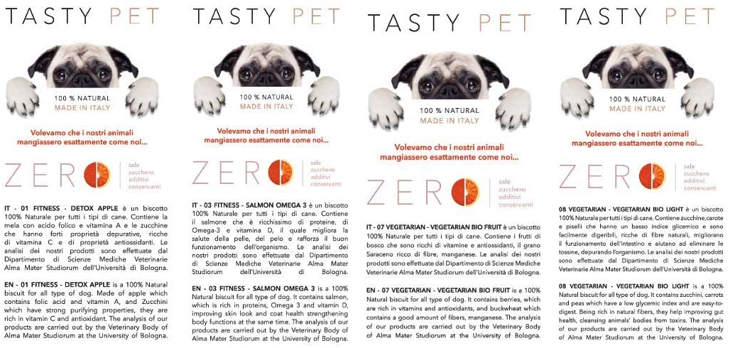  Tasty Pet Galletas para Perros, 100% Naturales – Paquete de 4 Unidades 