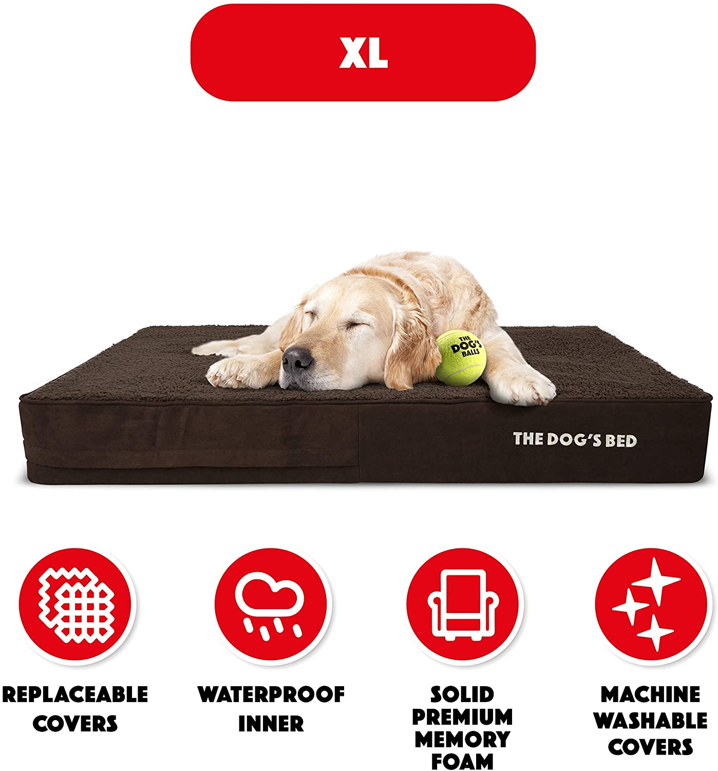  The Dog's Bed - Cama de perro ortopédica, impermeable, viscoelástica 