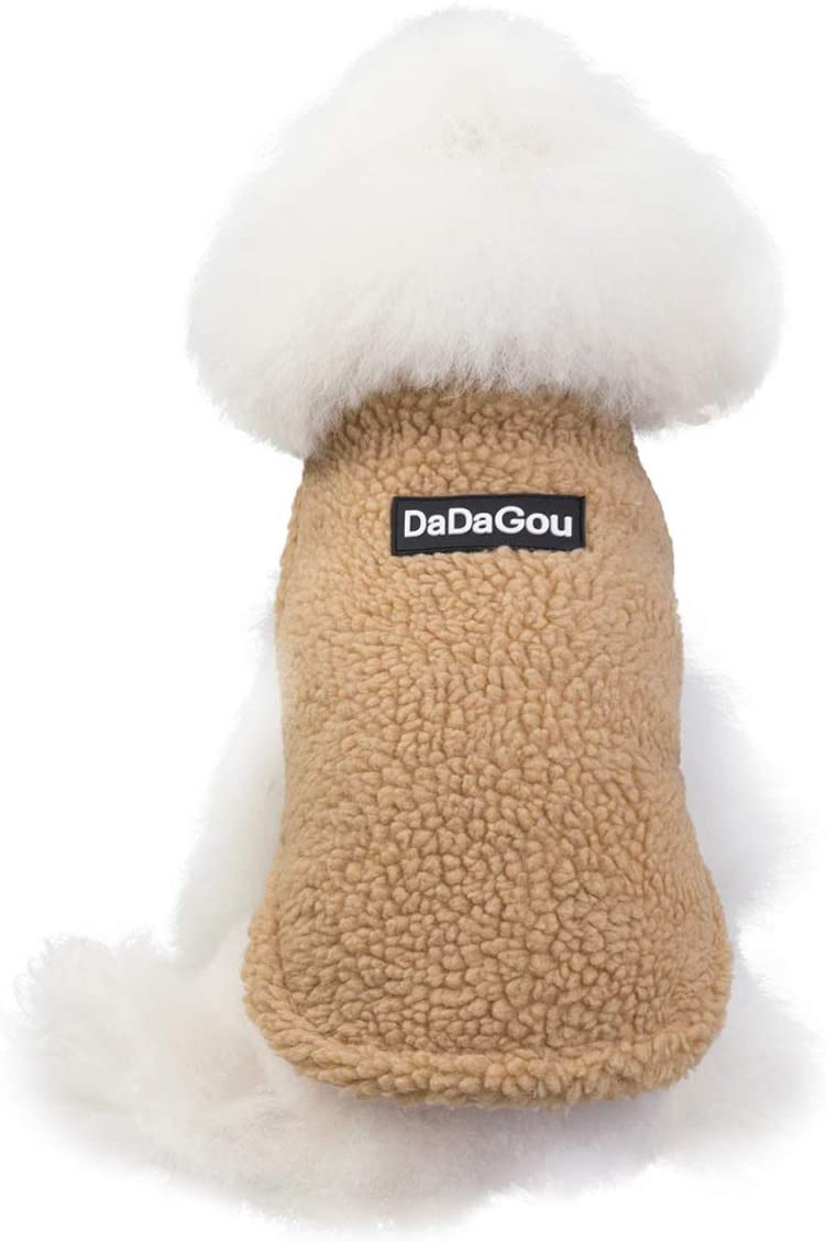  Tineer Pet Doggy Winter Lamb Cachemira Abrigo Warm Outdoor Fleece Dog Fleece Forro Pullover Coat Chaqueta Outwear Chaleco para Perros pequeños y medianos (XL, Khaki) 