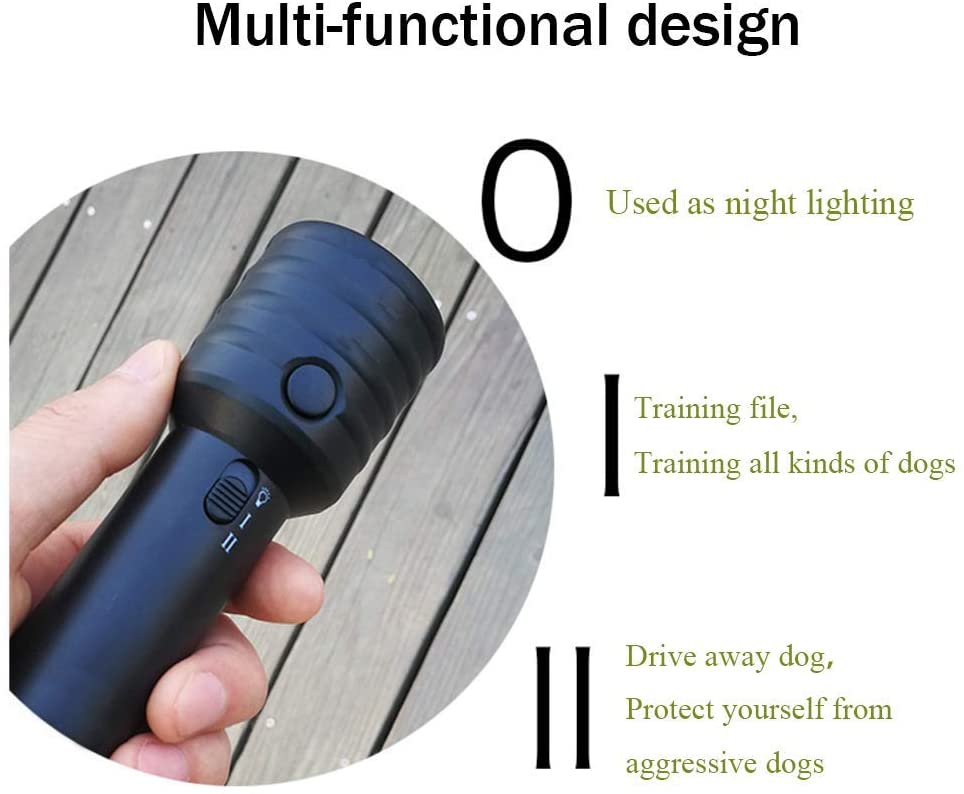  tomate Ahuyentador de Perros por Ultrasonido LED Entrenador Dispositivo de Ladridos Anti Perro de Tres Canales Multifuncional para Bicicleta Paseo Camina 